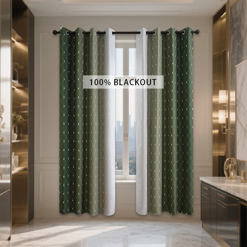 Nordic Style Blackout Curtains Modern Simple Heat Insulating_voghion.com