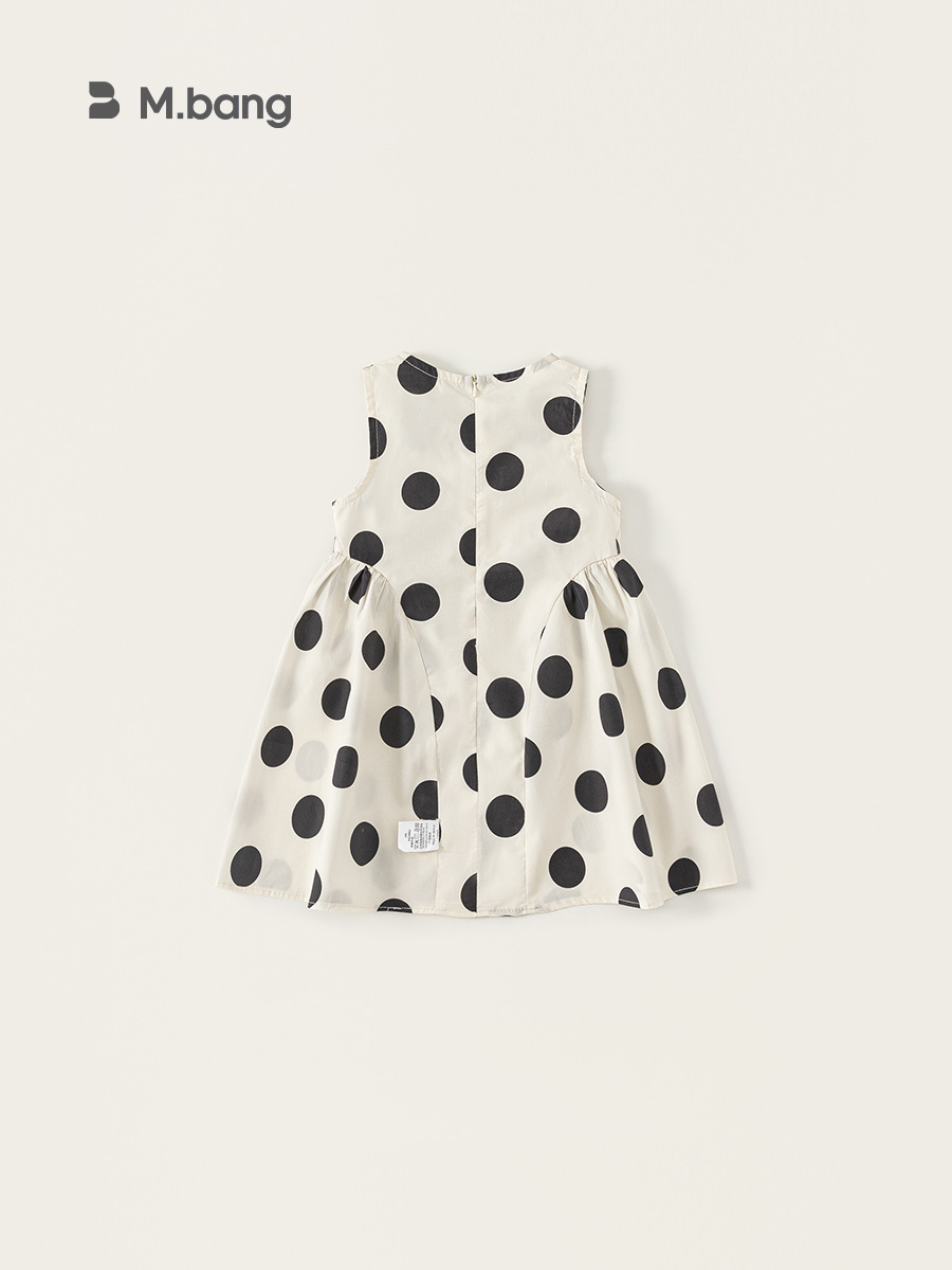 Ropa infantil Youbao, elegante vestido de verano para niñas, vestido negro con lunares sin mangas para niñas