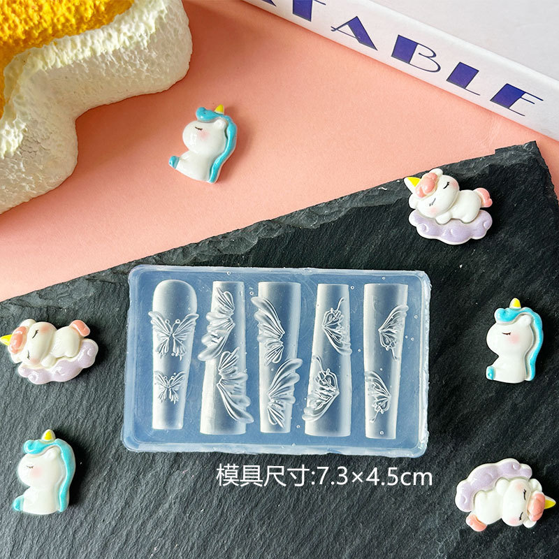 Molde de manicura amor arco en relieve flor ornamentos molde abrasivo alta permeabilidad estereoscópica DIY decoración molde de silicona