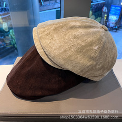 英伦风复古鸭舌帽女春秋新款时尚简约显脸小贝雷帽正反两戴前进帽