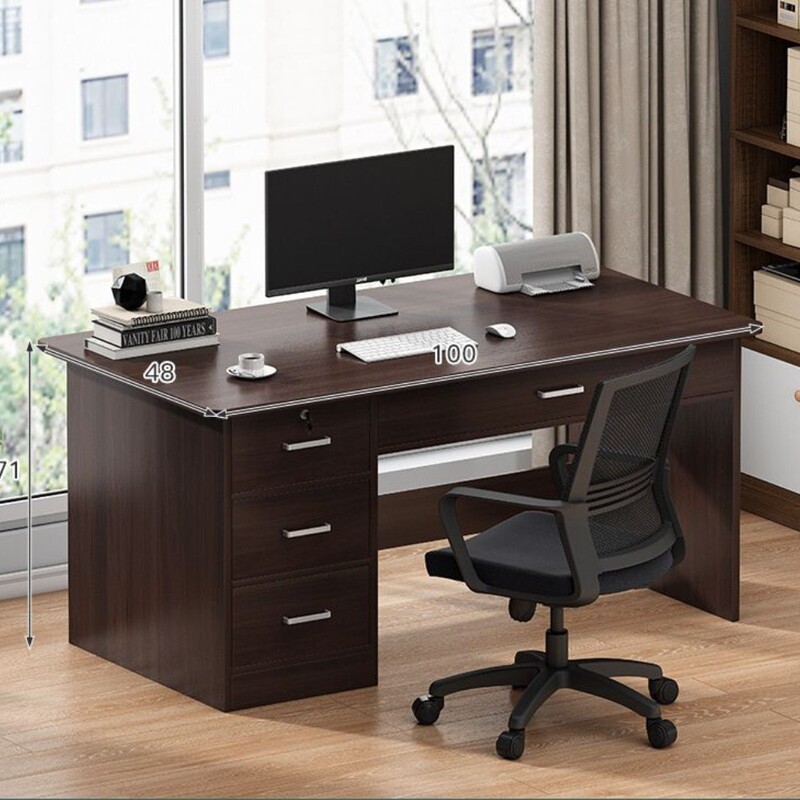 Simple modern office desk, desktop computer table, home writing desk, office staff workbench Simple modern office desk, desktop computer table, home writing desk, office staff workbench