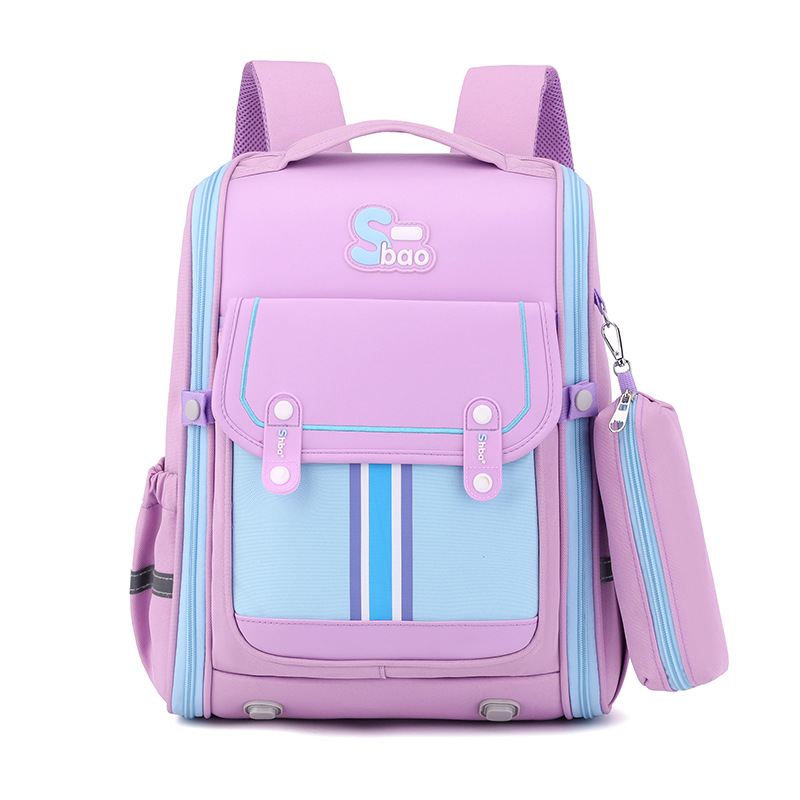 Mochila escolar para estudiantes de primaria 2024 nuevo estilo de primer, segundo, tercer a sexto grado, ligero, reducción de la carga, transpirable, doble hombro para niños