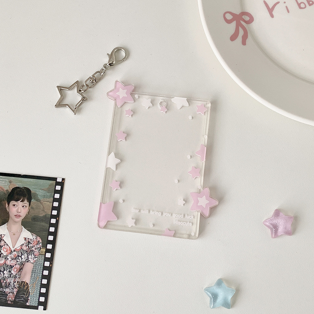 Hisocute tarjeta de estrella de color de tres pulgadas colgantes de pantalla de colgantes de tarjeta pequeña bolsa colgante