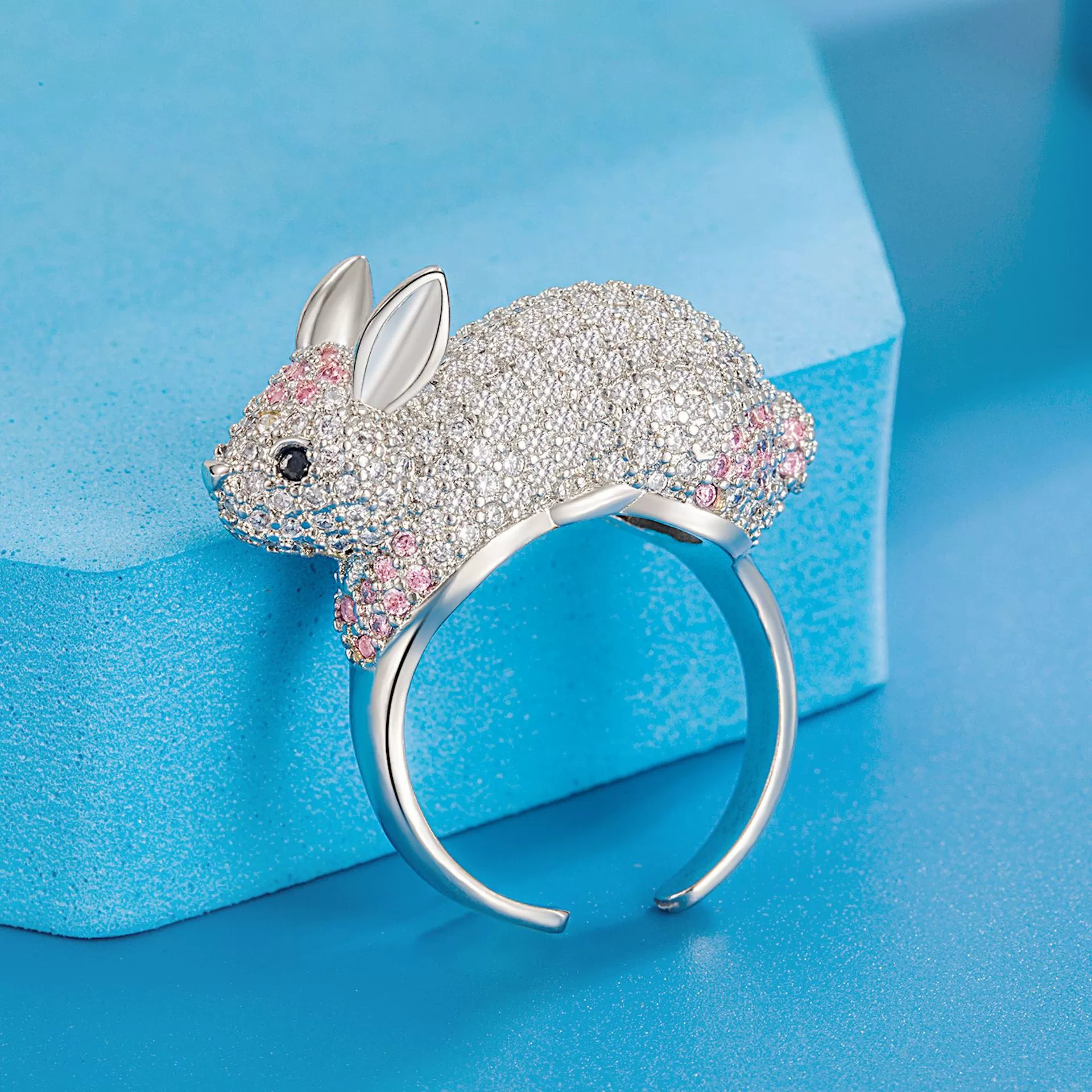Cute one size rabbit, ring, high-quality style