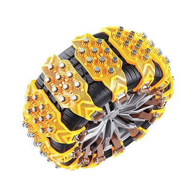 Tire snow chain Damage Tire Hub, Car Tire - yellow-anti-slip-chains-8-packs-tools-included-10-nails