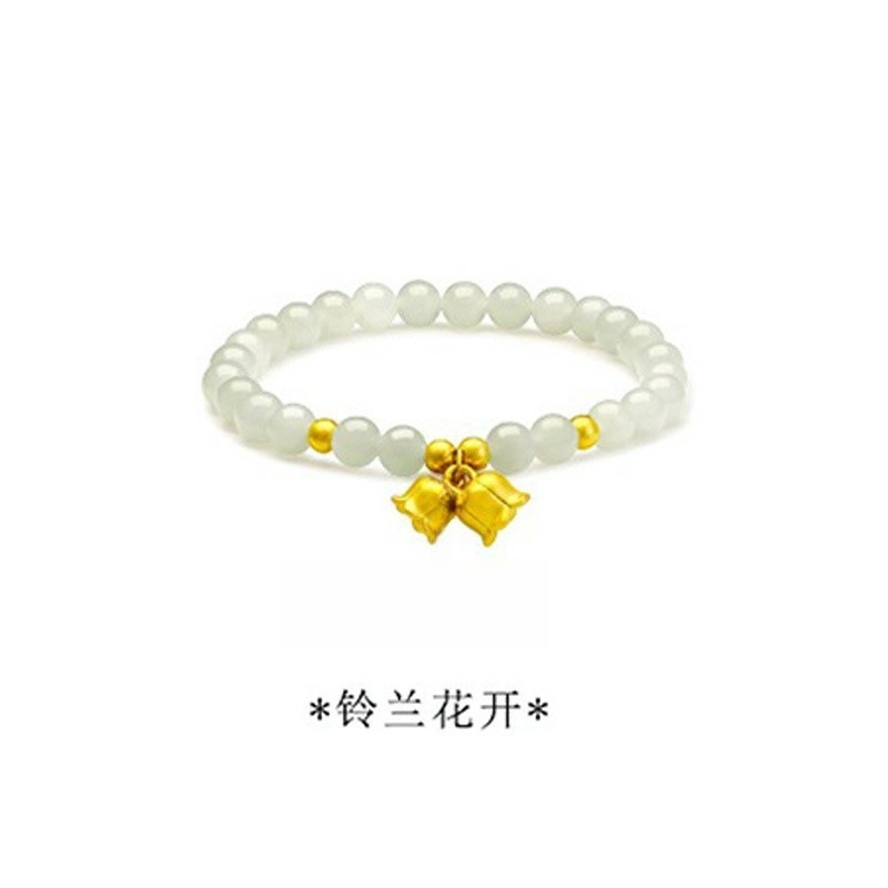 은방울꽃 [약 0.3g] + 금구슬 4개 + 화전옥구슬