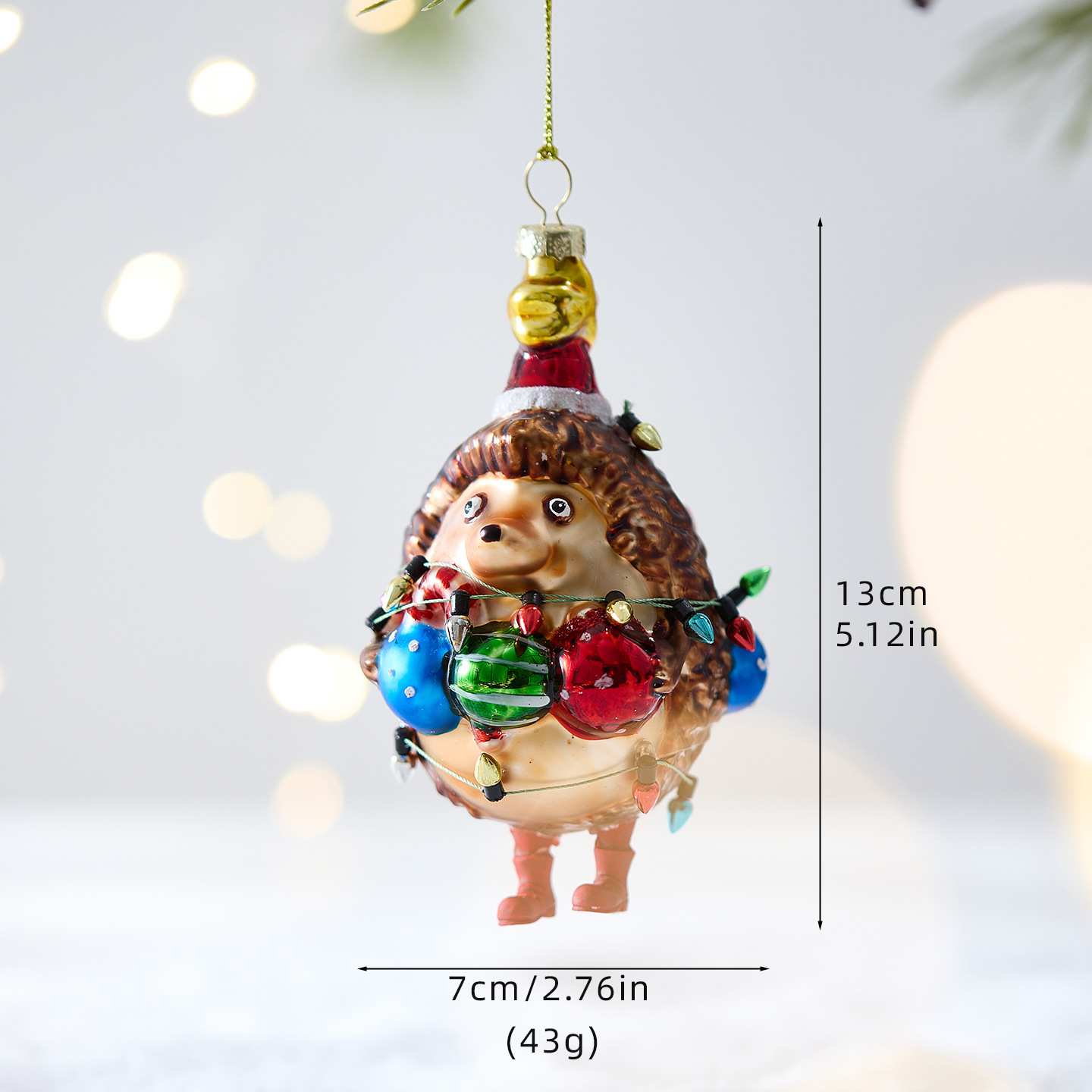 Nuevos productos transfronterizos de decoración de Navidad colgantes creativos de vidrio pintado colgantes de la atmósfera del diseño de escena