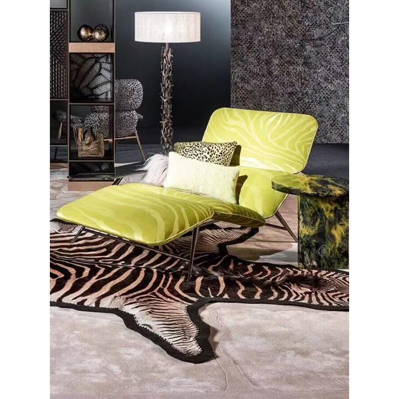 羅伯特意式輕奢真皮躺椅藝術設計師別墅客廳陽台休閒椅懶人沙發椅