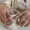 Retro ring hip-hop style, chain, accessory, on index finger, punk style