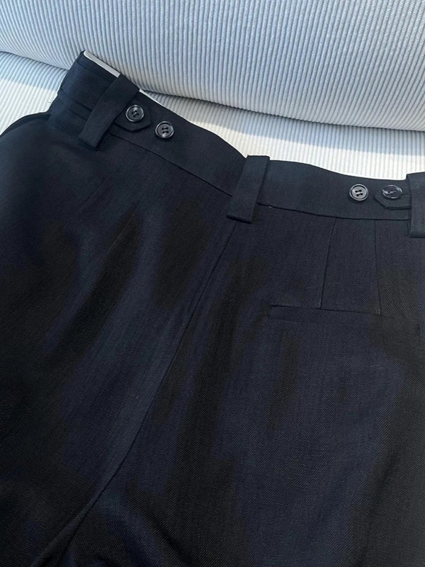 CHAO级推荐! 黑色时髦阔腿裤女秋季新款高腰垂感百搭直筒休闲裤子|undefined