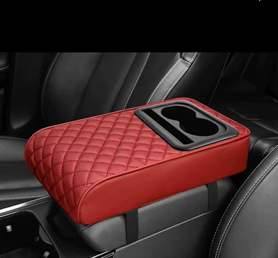 General-purpose car handrail case cushion Armrest box pad - wine-red