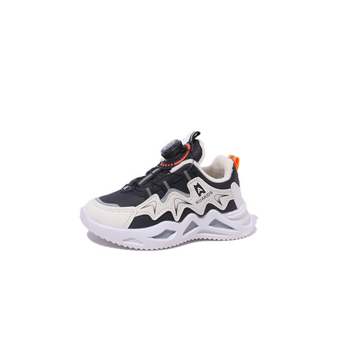 Rotating Button 2025 Kids' Shoes New Dual Mesh Girls' Boys' Medium and Large Children's Running Shoes with Knob for Children