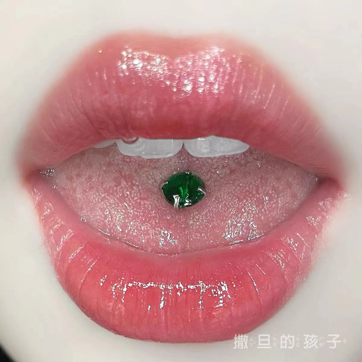 Labret piercing jewelry detail image