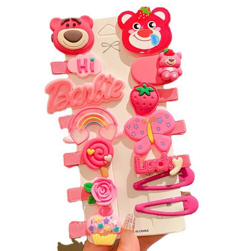 Strawberry Bear children's internet celebrity hairpin girl baby broken hair hairpin cute bangs bb clip does not hurt hair cartoon hair accessories