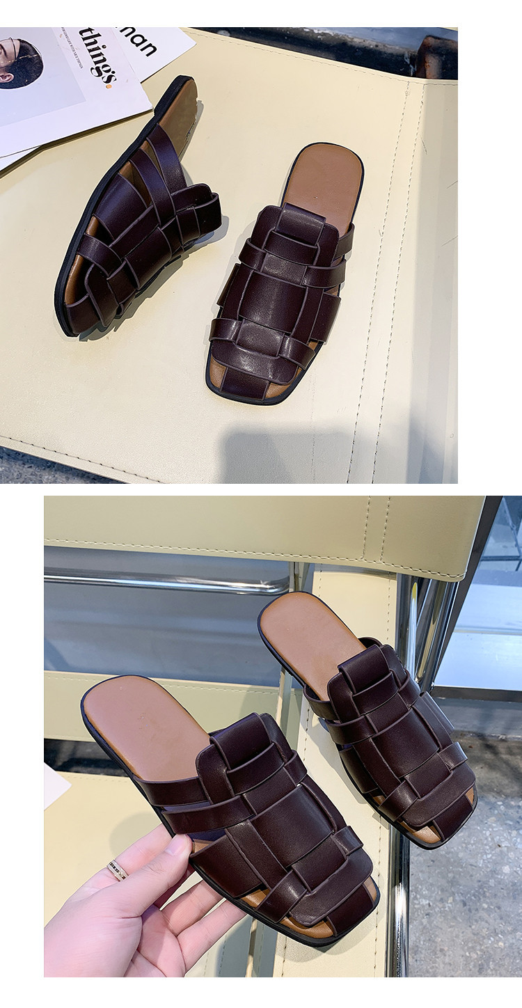 Women Slippers Sandals Indoor Travel Leather Synthetic Non-Slip Slides_voghion.com