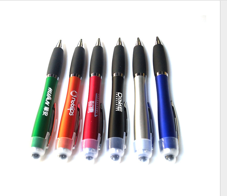 Pluma de plástico pluma táctil bolígrafo pluma de aceite logotipo multicolor opcional papelería publicidad Prensa de la pluma
