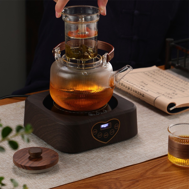 Nueva nuez cocina olla de haz integrado celebridad de Internet resistente al calor olla de vidrio borosilicato resistente a altas temperaturas de cuatro generaciones tetera hirviendo