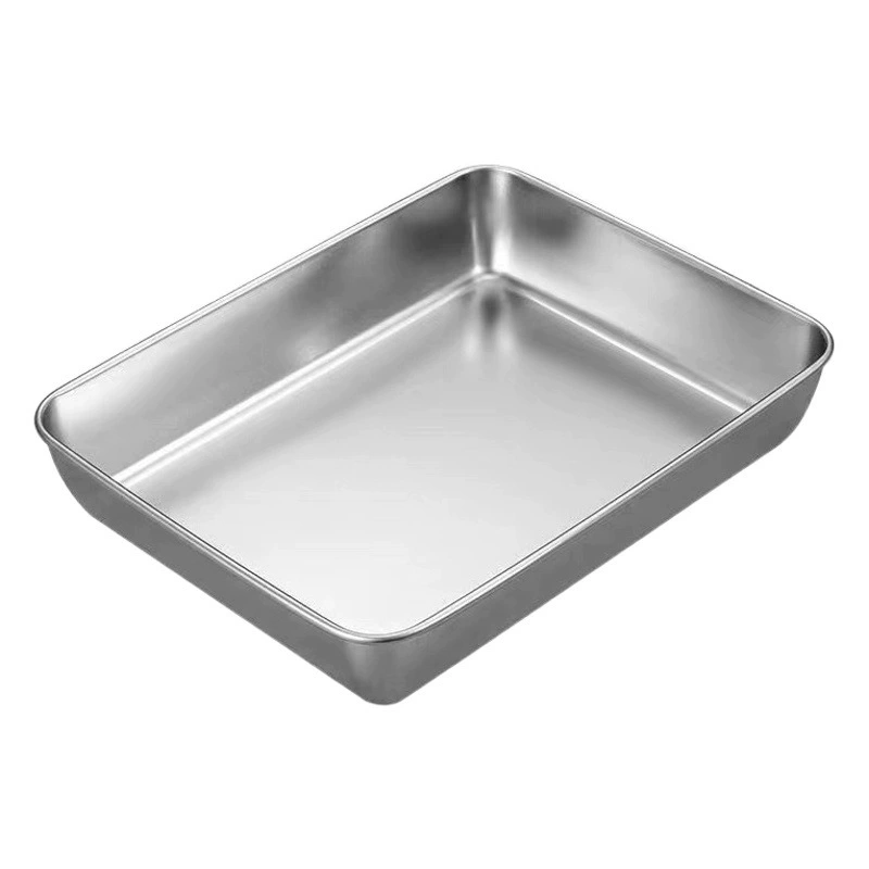 Нержавеющая сталь квадратная тарелка с крышкой прямоугольная коробка для хранения свежей посуды