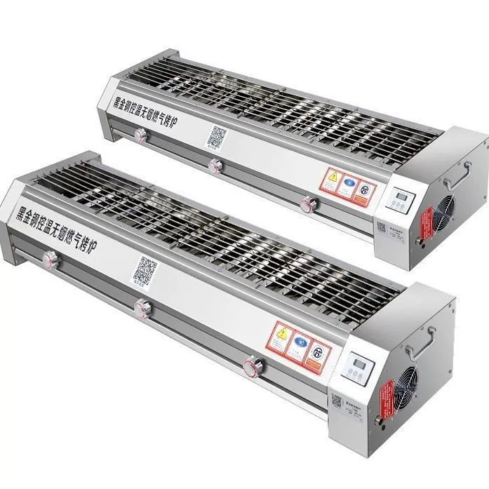 Бесдымный газовый гриль Black King Kong, коммерческий гриль для барбекю, ларек, ночной рынок, глютеновый устричный газовый гриль для барбекю