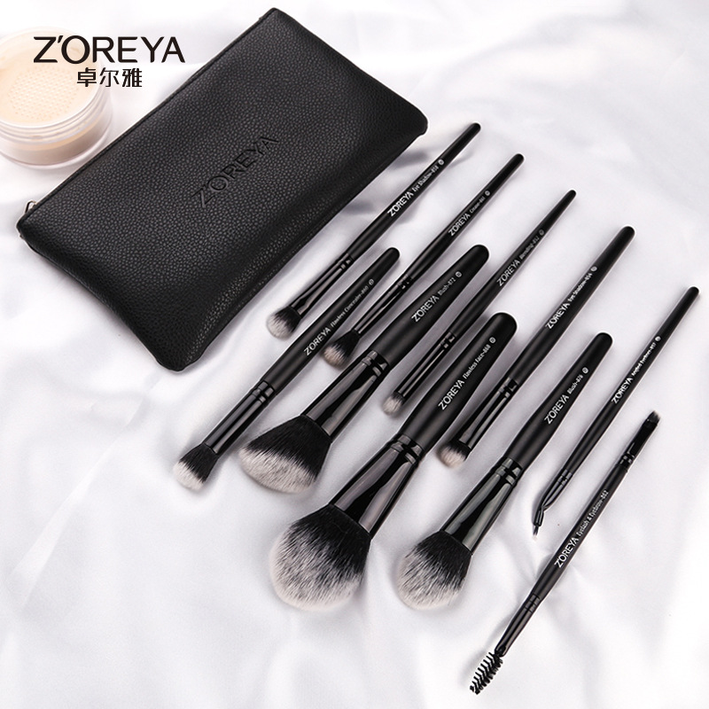 Zhuolya corrector transfronterizo cepillo herramientas de belleza sombra de ojos labio cepillo bolsa de almacenamiento conjunto completo maquillaje cepillo traje al por mayor