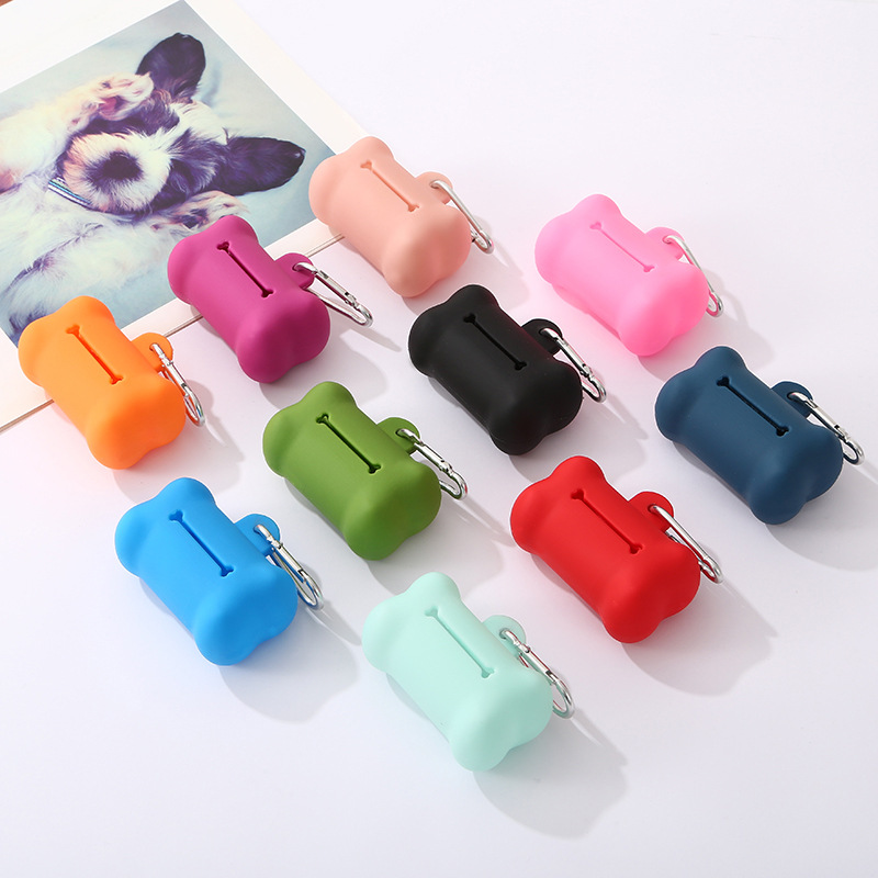 New pet toilet pickup soft glue bone type garbage bag storage box dog garbage shell pet supplies wholesale