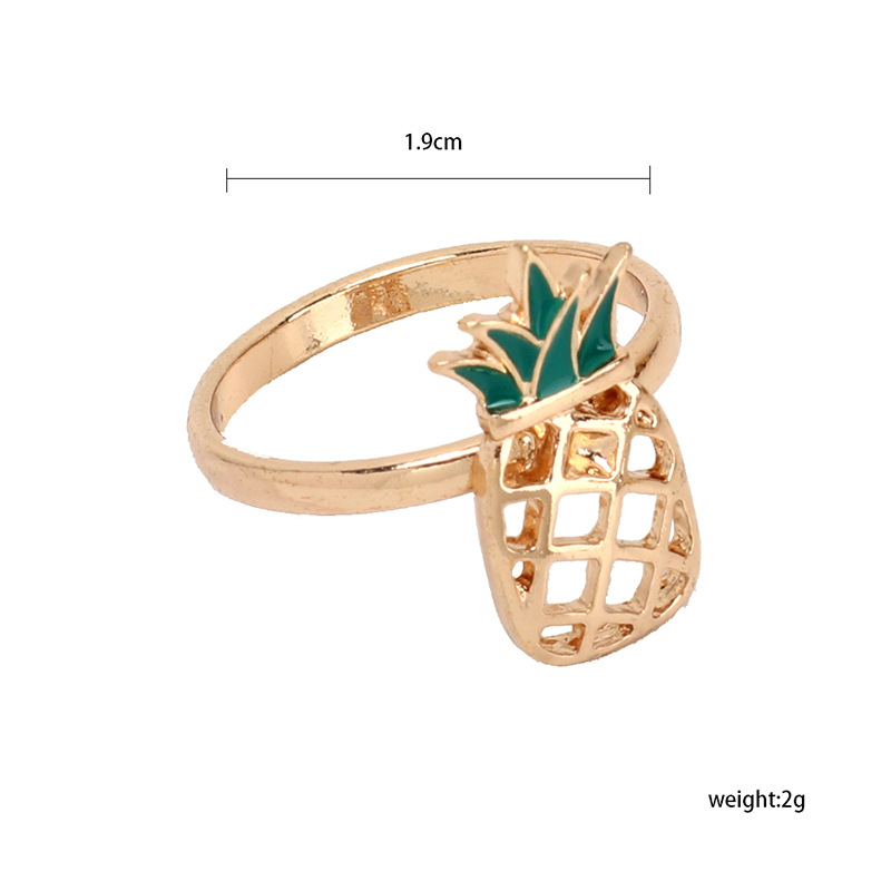 6g Weight Women'S Gender One Size Size Wholesale Jewelry Pineapple Coconut Tree Ring Set Nihaojewelry 无