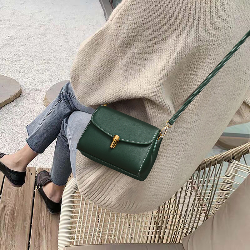 Women's Bags 2022 New Trendy Genuine Leather Fashion Simple Small Square Bag Single Shoulder Crossbody Bag Women's 2025 Small Bag Luggage