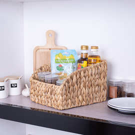 日用百货草编篮子收纳筐置物架编织筐居家调料盒藤编洗漱筐浴室物