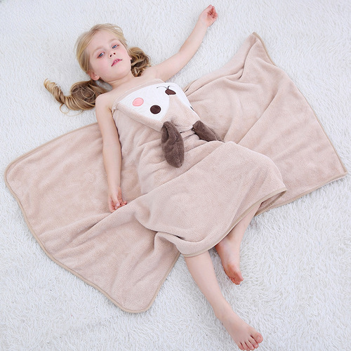 MICHLEY New Cross-border Children's Bath Towel Baby Animal Shaped Hooded Bath Towel Newborn Blanket Bath Towel