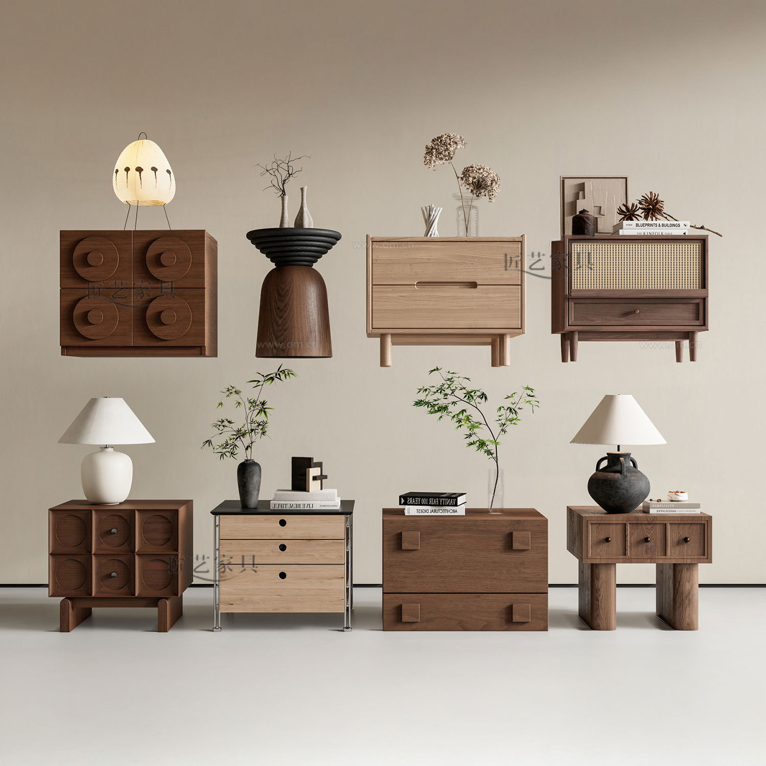 New Chinese-Style Solid Wood Bedside Table, Bedroom Side Cabinet, Hotel Low Cabinet, Storage Cabinet, Hotel Corner Cabinet