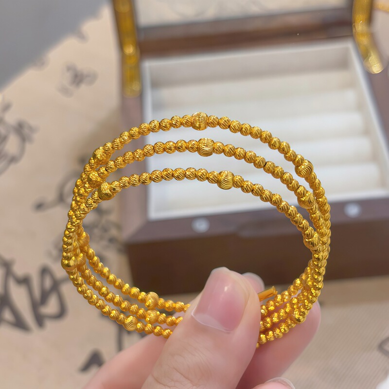 Gold Store Same Style Elastic Bracelet Memory Bracelet Beaded Bracelet Three Lives Three Worlds Bracelet Niche Design Fashion High-End Feel