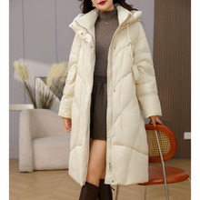【黑金款石墨烯】长款羽绒服女2023年冬季新款时尚白鸭绒保暖外套