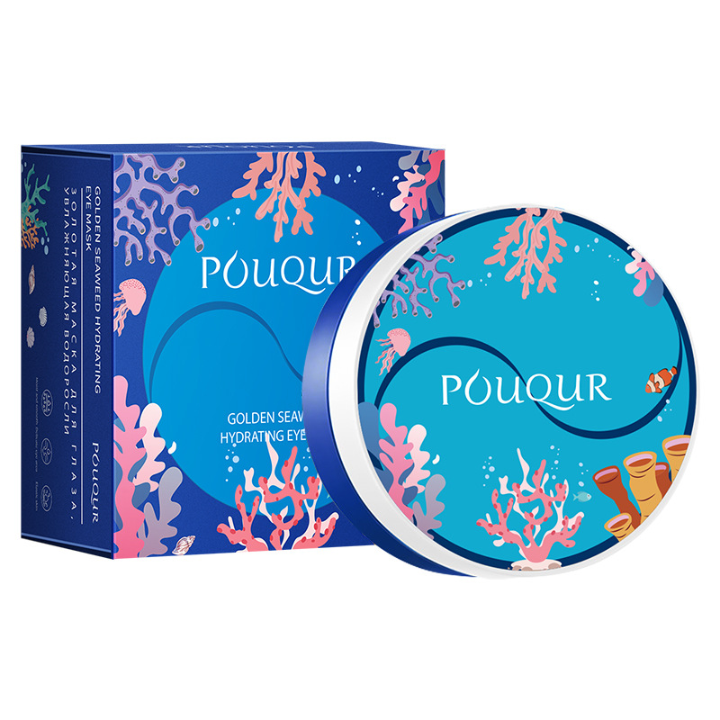 Inglés POUQUR Gold Seaweed Mascarilla hidratante y suavizante para ojos Colágeno Multi-efectos Nourishing Eye mask Lote transfronterizo