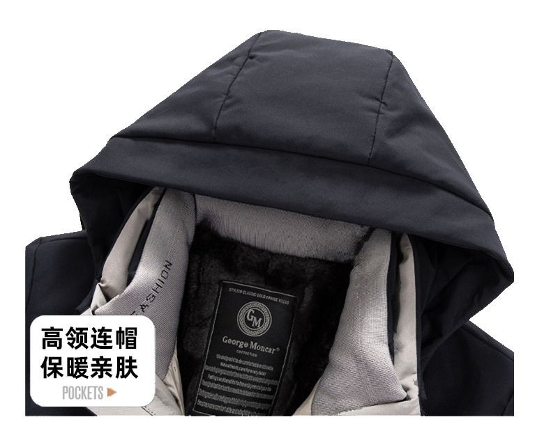 莱诗伯特 90鹅绒+脱卸内胆抗极寒 冬季新款男士中长款立领连帽