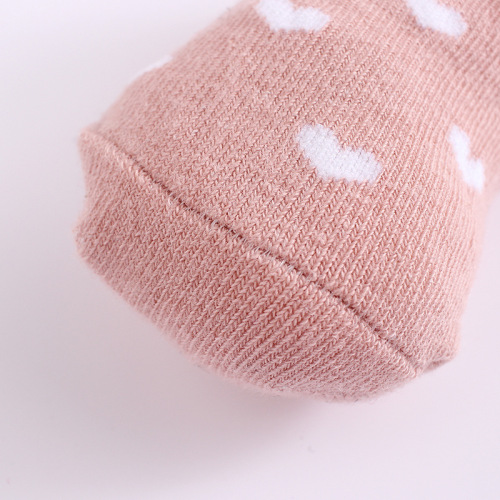 Two pairs of infant silicone socks gift box PAPAMAMA newborn children's cotton wool spring and autumn knitted floor socks
