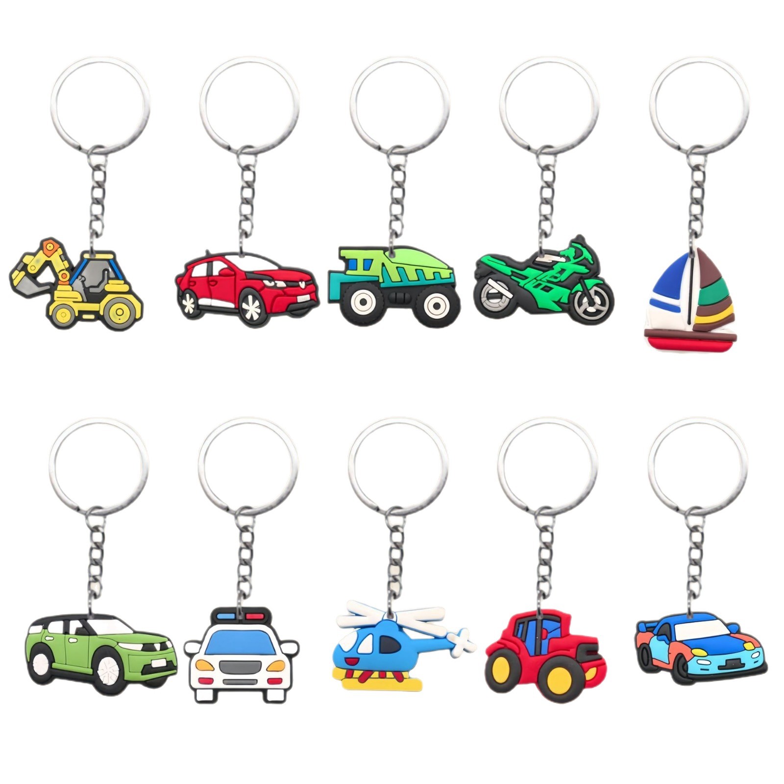 llavero de PVC camión de cemento excavadora camión de ingeniería mochila colgante DIY llavero al por mayor