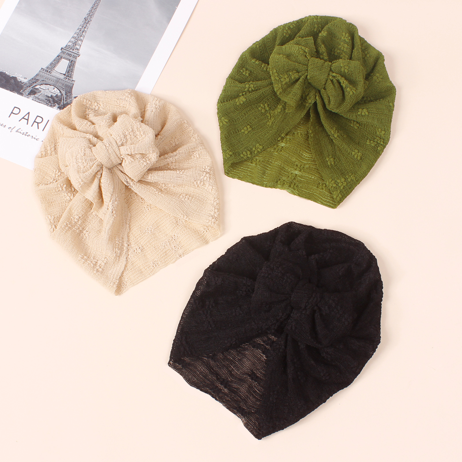 21g Weight Hat Classification Baby Hat Hats Type Girl'S Simple Style Bow Knot Baby Hat
