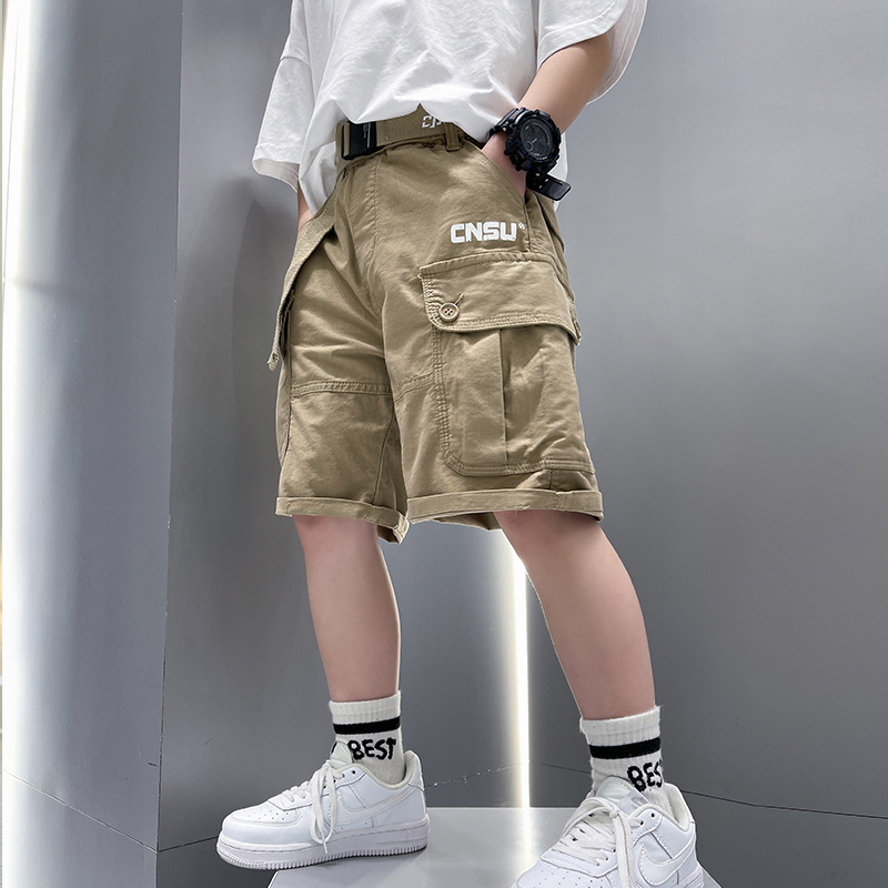 Huzhou Zhili Children's Wear 2025 Summer Boys' Workwear Shorts Micro-elastic Sports Children's Pants Summer Factory Wholesale