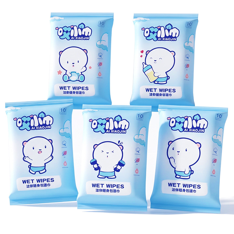 Toallitas Húmedas para Bebé 10 Piezas Tela No Tejida Desechable Suave para Bebés y Uso Hogareño