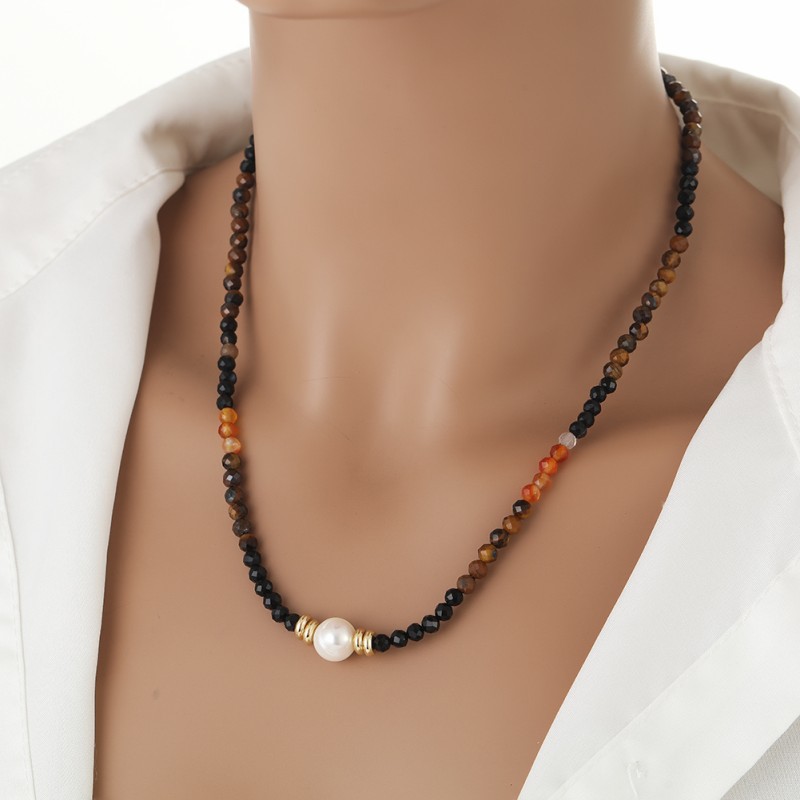 retro agate universal necklace from pearl