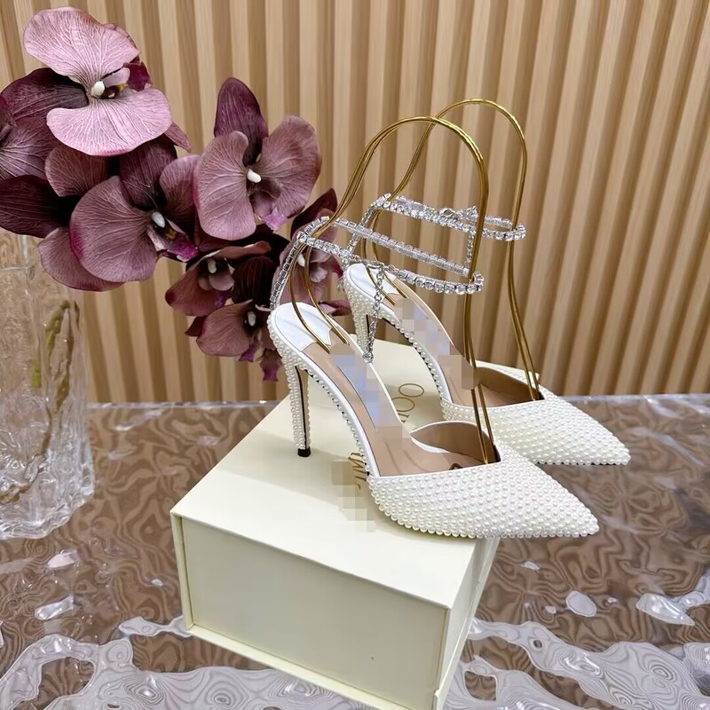 New Style Rhinestone Wristband Bridal Shoes, Stiletto Heels, Pointed Toe, Sexy Wedding Shoes, Stage Performance High Heels