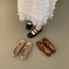 平底复古绒面玛丽珍单鞋女鞋子2025新款春秋季配裙子芭蕾舞晚晚鞋