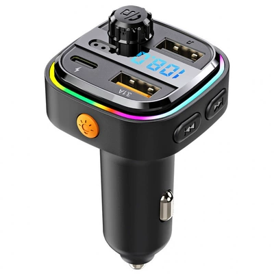 C26 Car Bluetooth Mp3 Music Player Bt5.0 Car Fm Transmitter Hands-Free Call Mobile Phone Music (FM Modulyator) - c26