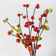 仿真單枝9果小南瓜果居家插花夏秋必備花材熱銷仿真瓜果場景布置