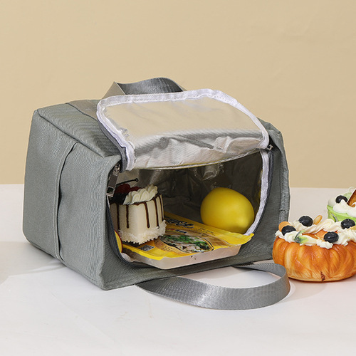 Insulated Lunch Bag, Food Container Bag, Leak-Proof and Oil-Proof Portable Lunch Bag for Students and Office Workers, Thick Insulated Meal Bag with Handle
