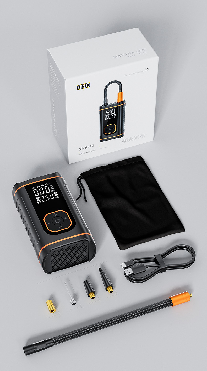 Car Air Pump Wireless Portable High-Pressure Air Pump Car Tire Electric Air Pump Car with Tire Pressure Measurement