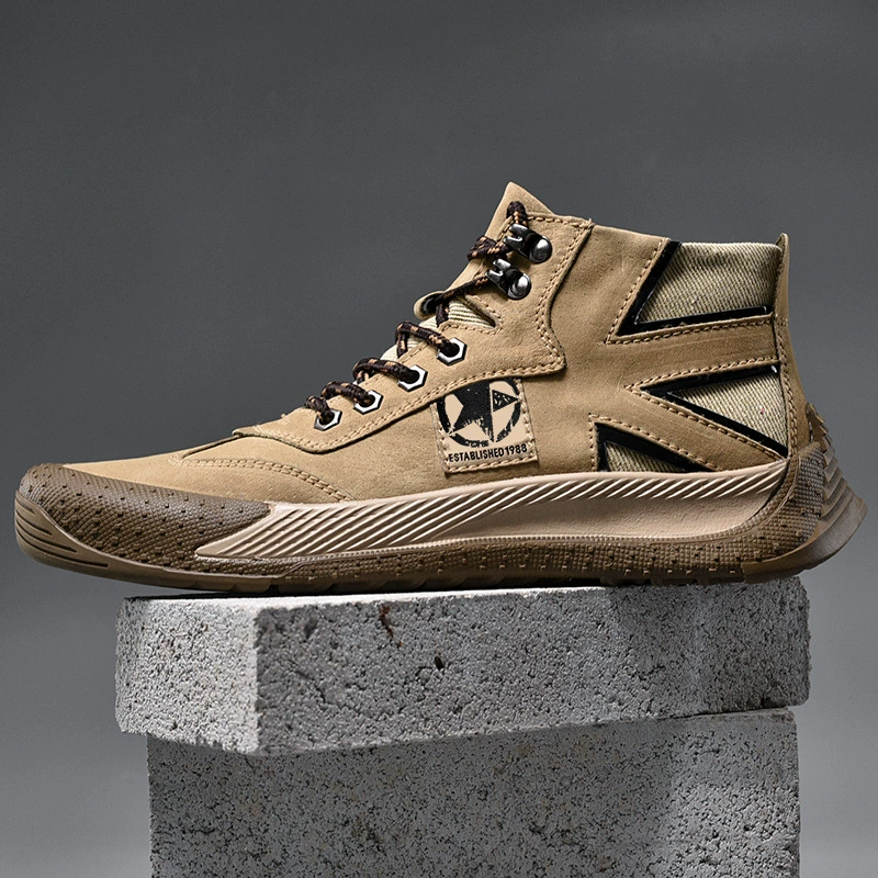 9810 мужская повседневная обувь среднего размера, модная обувь для скейтборда, большие размеры, матовые кожаные уличные походные кроссовки, ботильоны, хлопчатобумажная обувь