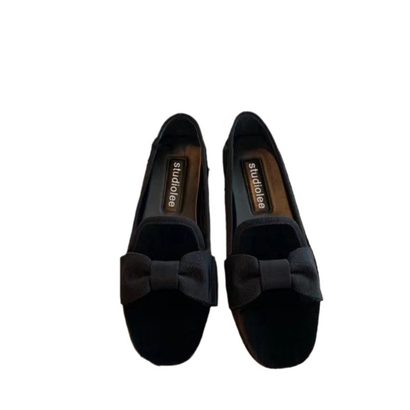 Madre de uva ~ nicho retrógrado zapatos de terciopelo plano para mujeres 2024 primavera nuevos zapatos de abuela de arco