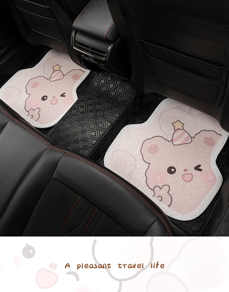 Blue Rain Silk Loop Car Floor Mats, Cute Cartoon Design, Durable and Easy to Clean, Protective Mats, Sold Individually, Wholesale Car Floor Mats