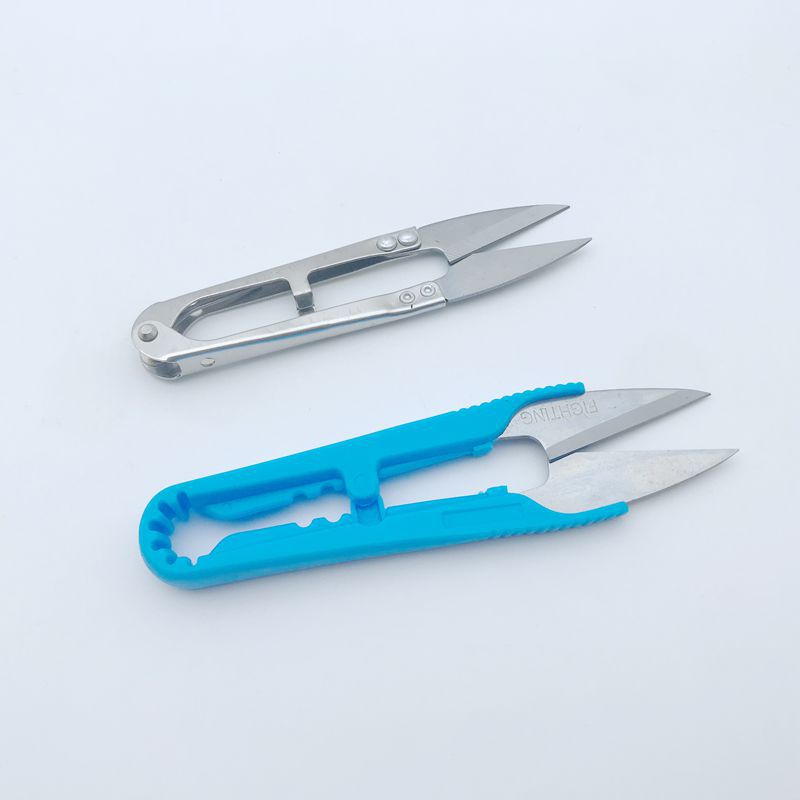 不锈钢纱剪十字绣服装线头裁缝U型剪子家用手工缝纫塑柄大纱剪刀